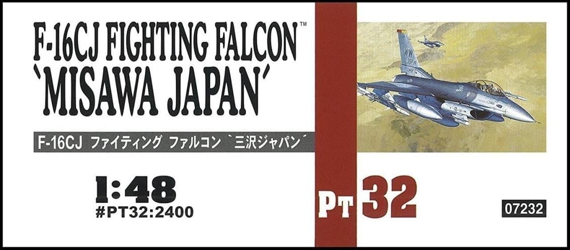 Hasegawa PT32 7232 1/48 Ölçek, F-16CJ Fighting Falcon (Misawa Japan), Savaş Uçağı Plastik Model Kiti