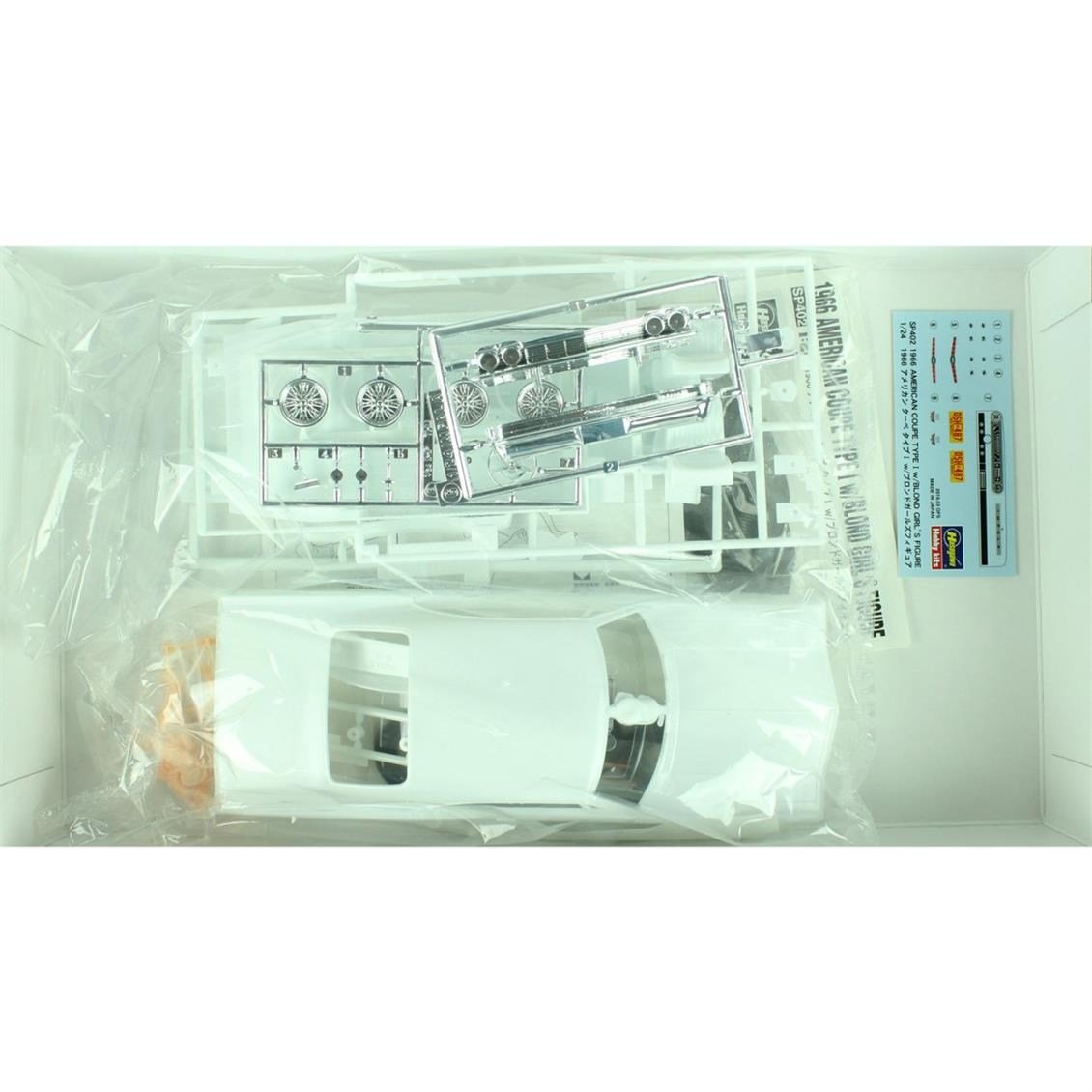 Hasegawa SP402 52202 1/24 Ölçek, Chevrolet American Coupe 1966 Otomobil Plastik Model Kiti