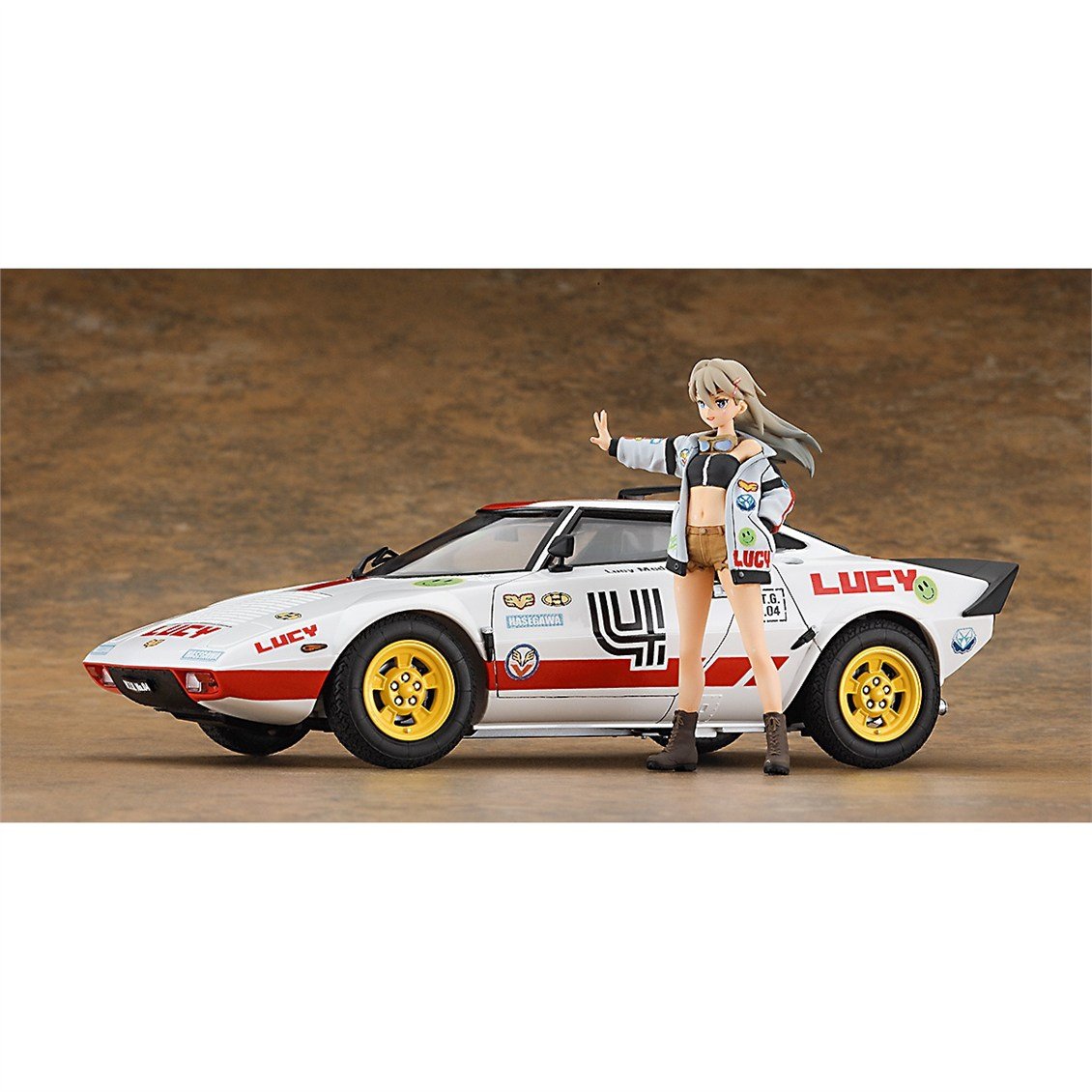 Hasegawa SP528 52328 1/24 Ölçek, Lancia Stratos (Lucy McDonnell) ve Egg Girl Figürü, Yarış Aracı Plastik Model Kiti