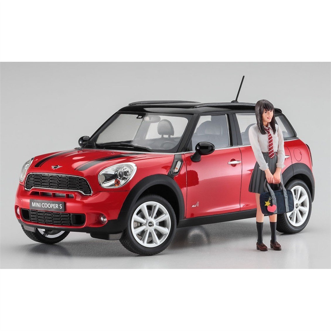 Hasegawa SP559 52359 1/24 Ölçek, Mini Cooper S Countryman 4WD ve Kız Öğrenci Figürü, Otomobil Plastik Model Kiti