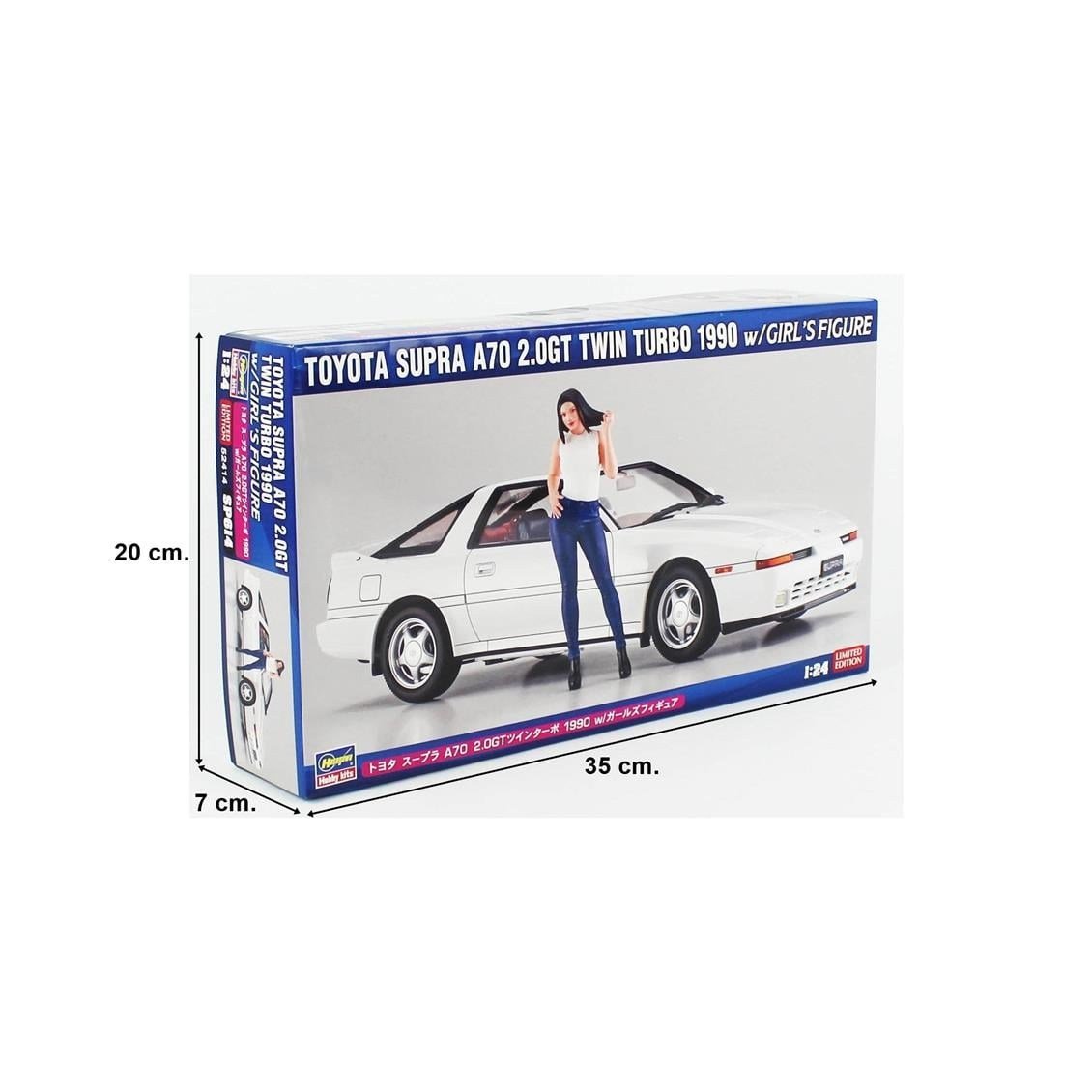 Hasegawa SP614 52414 1/24 Ölçek, Toyota Supra A70 2.0GT Twin Turbo 1990 ve Kız Figürü, Otomobil Plastik Model Kiti