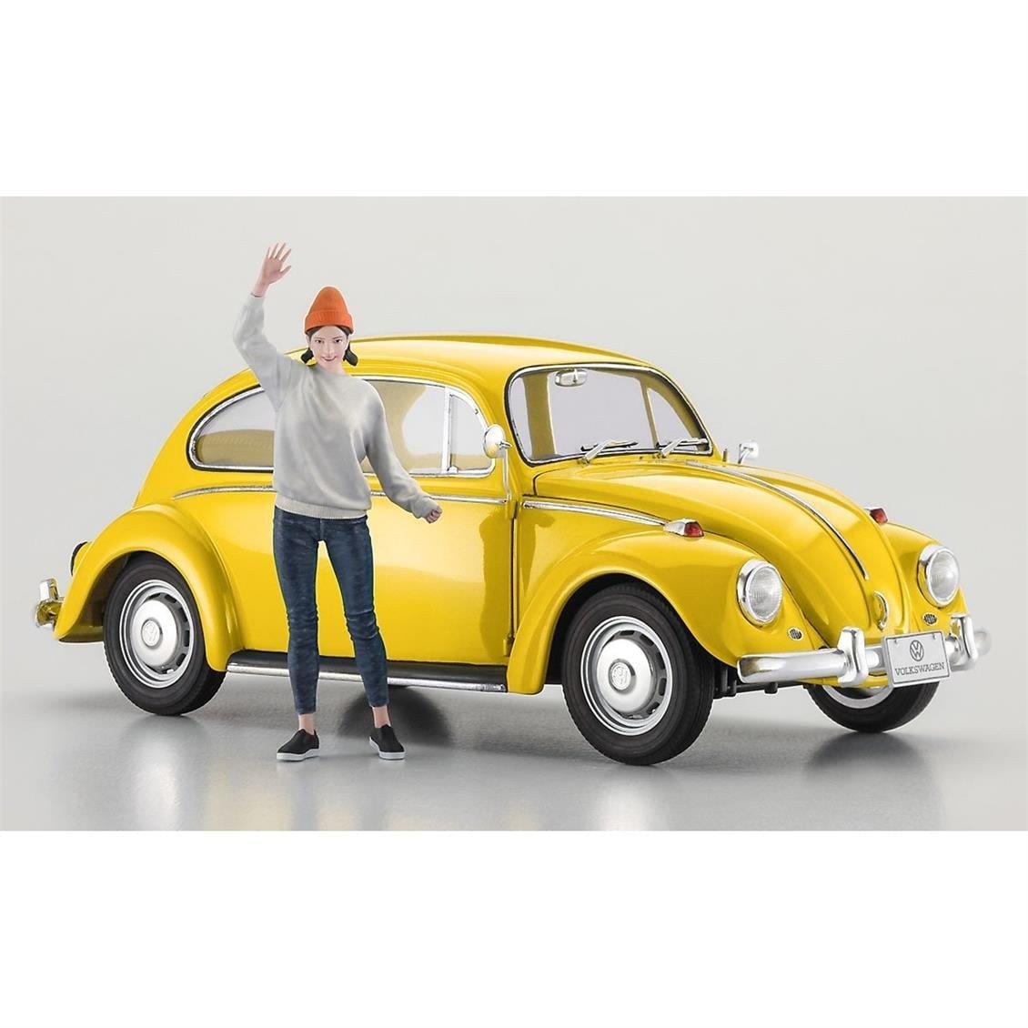 Hasegawa SP620 52420 1/24 Ölçek, Volkswagen Beetle Type 1 (1967) ve Kız Figürü, Otomobil Plastik Model Kiti