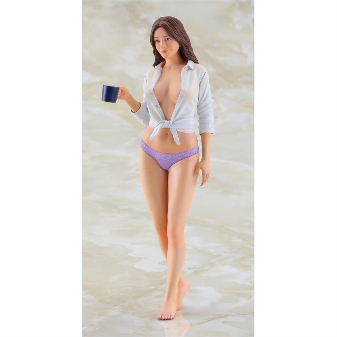 Hasegawa SP638 52438 1/12 Ölçek, 12 Real Figure Collection 43 (Morning Coffee) Kız Figürü, Plastik Model Kiti