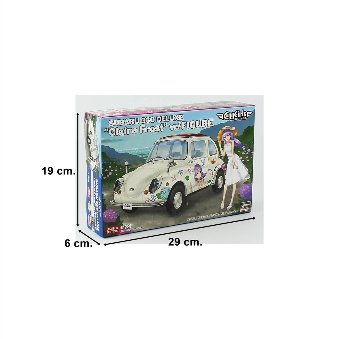 Hasegawa SP648 52448 1/24 Ölçek, Subaru 360 Deluxe (Claire Frost) ve Egg Girls Figürü, Otomobil Plastik Model Kiti