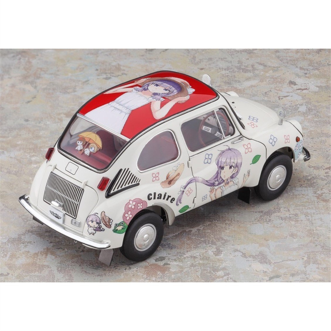 Hasegawa SP648 52448 1/24 Ölçek, Subaru 360 Deluxe (Claire Frost) ve Egg Girls Figürü, Otomobil Plastik Model Kiti