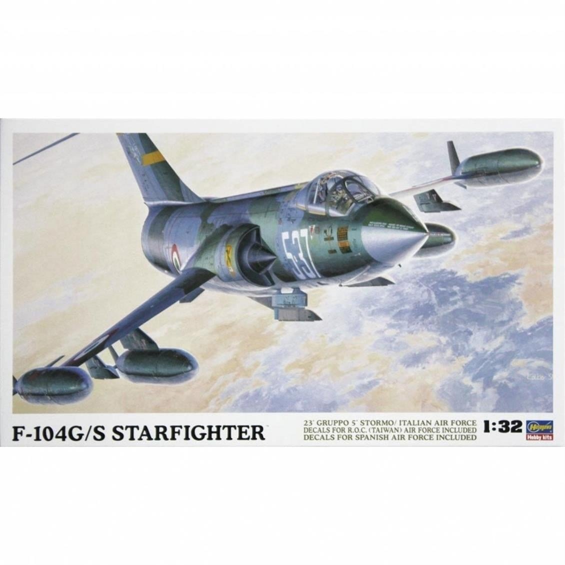 Hasegawa ST11 8061 1/32 Ölçek, F-104G/S (World Starfıghter), Savaş Uçağı Plastik Model Kiti