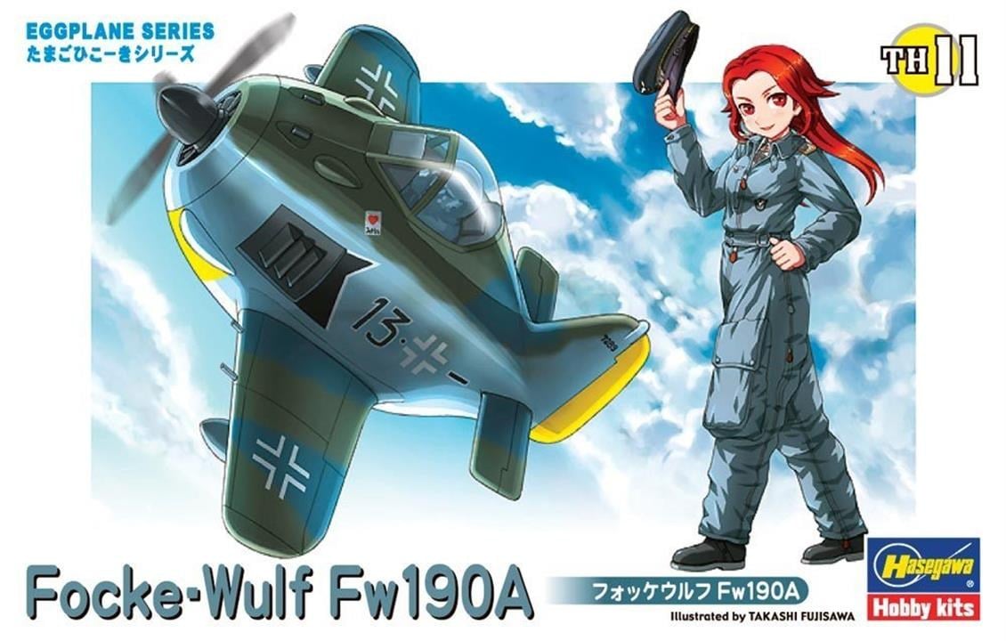 Hasegawa TH11 60121 Focke-Wulf Fw190A, Eggplane Serisi Plastik Model Kiti