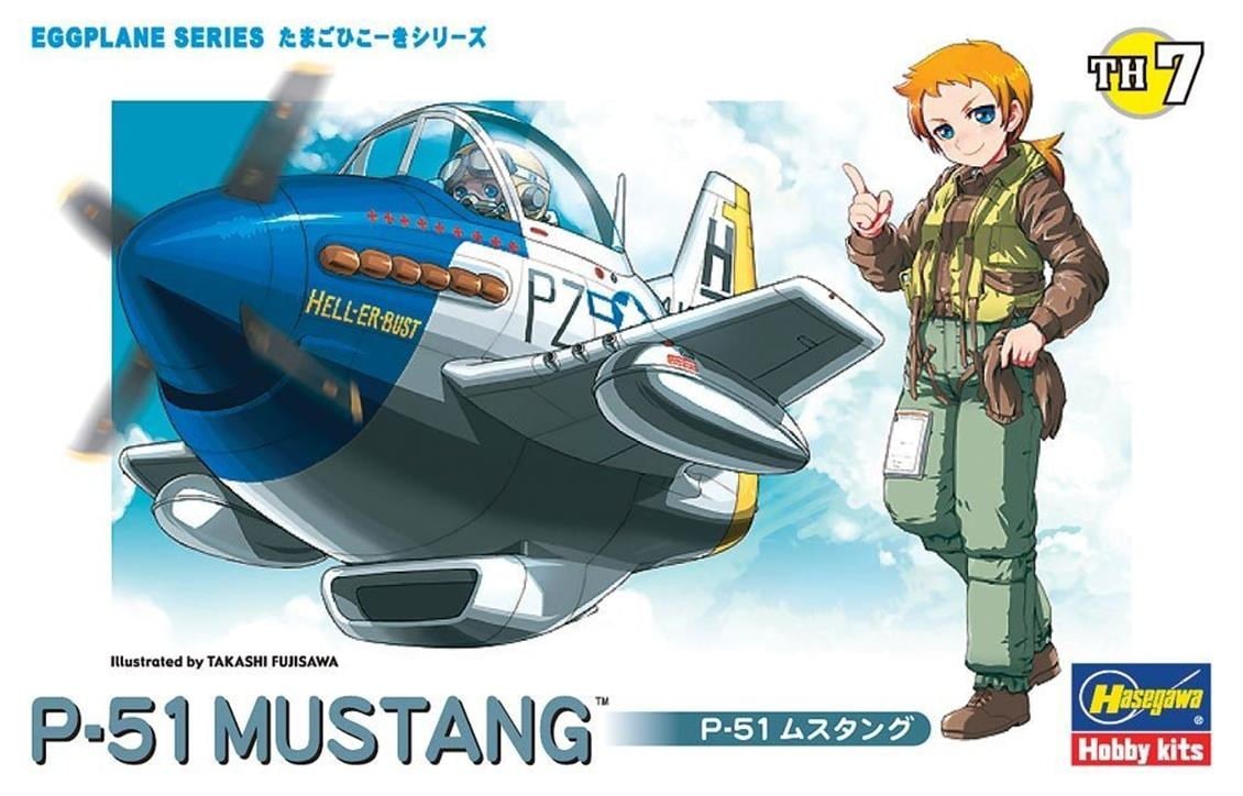 Hasegawa TH7 60117 P-51 Mustang, Eggplane Serisi Plastik Model Kiti