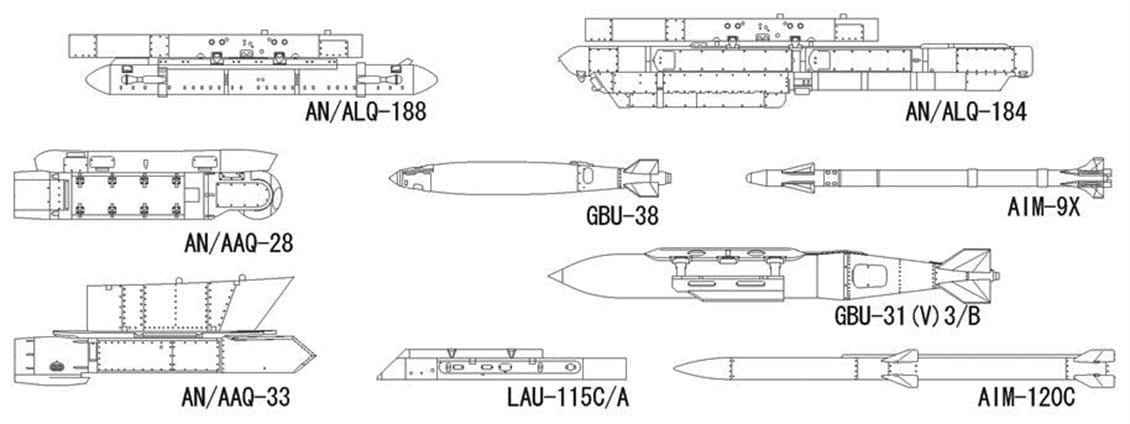 Hasegawa X48-17 36117 1/48 Ölçek, Savaş Uçağı Silahları-E, Plastik Model Kiti