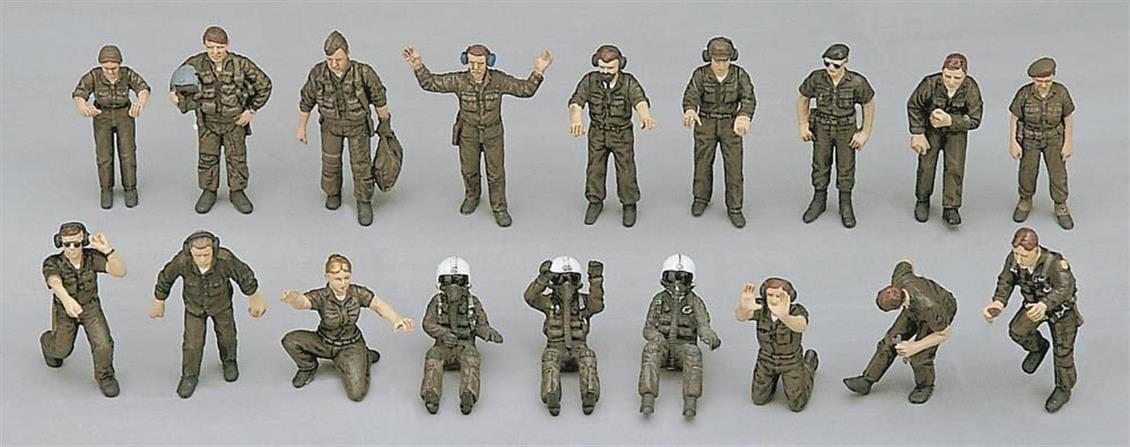 Hasegawa X48-5 36005 1/48 Ölçek, ABD Pilotu / Zemin Ekibi -B Figürleri, Plastik Model Kiti