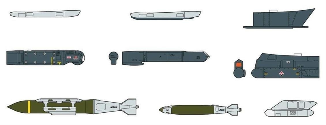 Hasegawa X72-14 35114 1/72 Ölçek, Savaş Uçağı Silahları-IX, Plastik Model Kiti