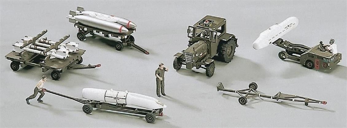 Hasegawa X72-5 35005 1/72 Ölçek, US, Savaş Uçağı Silahları Yükleme Araçları, Plastik Model Kiti