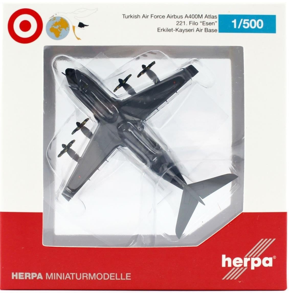 Herpa 535656 1/500 Ölçek, A400M Atlas Turkish AF 221. Filo, Metal, Sergilemeye Hazır Model Araç