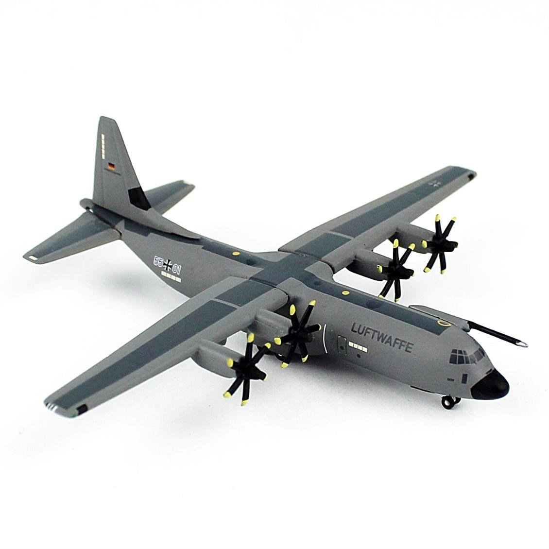Herpa 537438 1/500 Ölçek, Luftwaffe C-130J-30 Super Hercules, Metal, Sergilemeye Hazır Model Askeri Uçak
