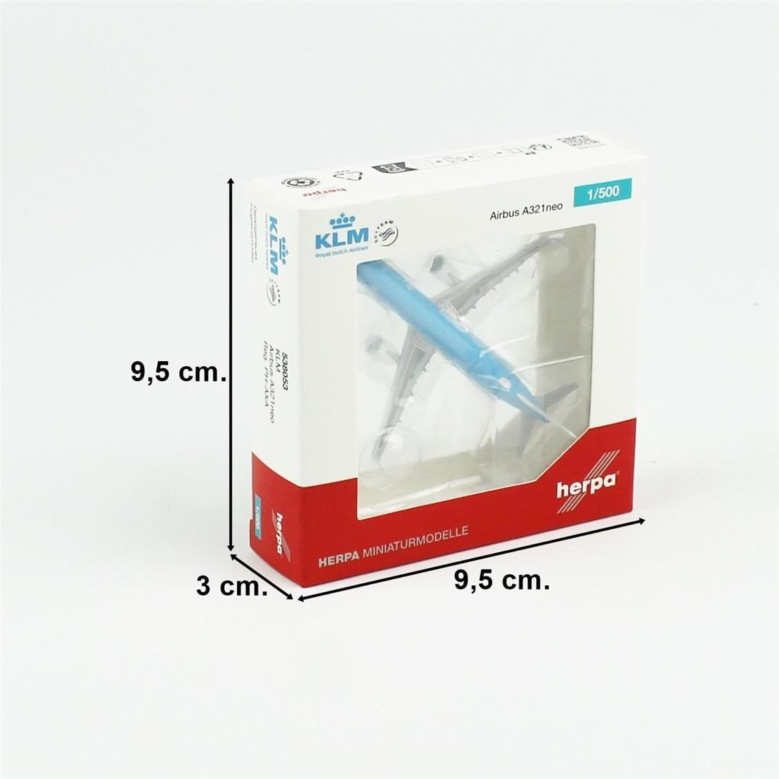 Herpa 538053 1/500 Ölçek, KLM Airbus A321neo, PH-AXA, Metal, Sergilemeye Hazır Model Yolcu Uçağı