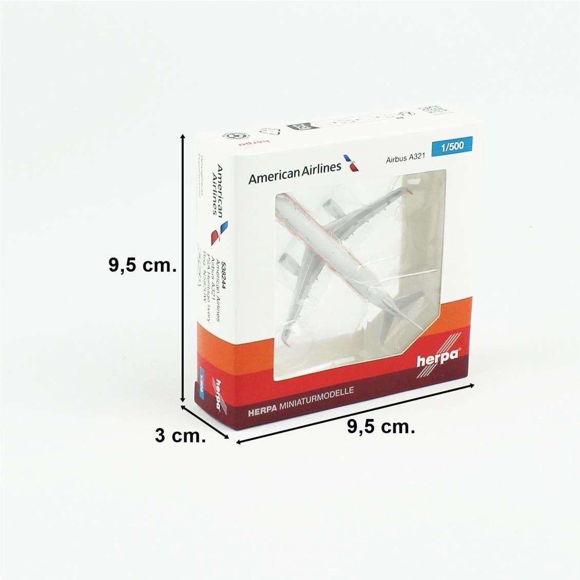 Herpa 538244 1/500 Ölçek, Amerikan Havayolları Airbus A321 (PSA Heritage livery) N582UW, Metal, Sergilemeye Hazır Model Yolcu U