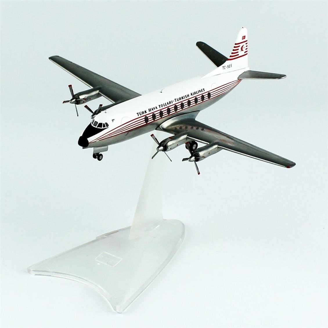Herpa 572866 1/200 Ölçek, THY Vickers Viscount 700 - TC-SES, Metal, Sergilemeye Hazır Model Araç