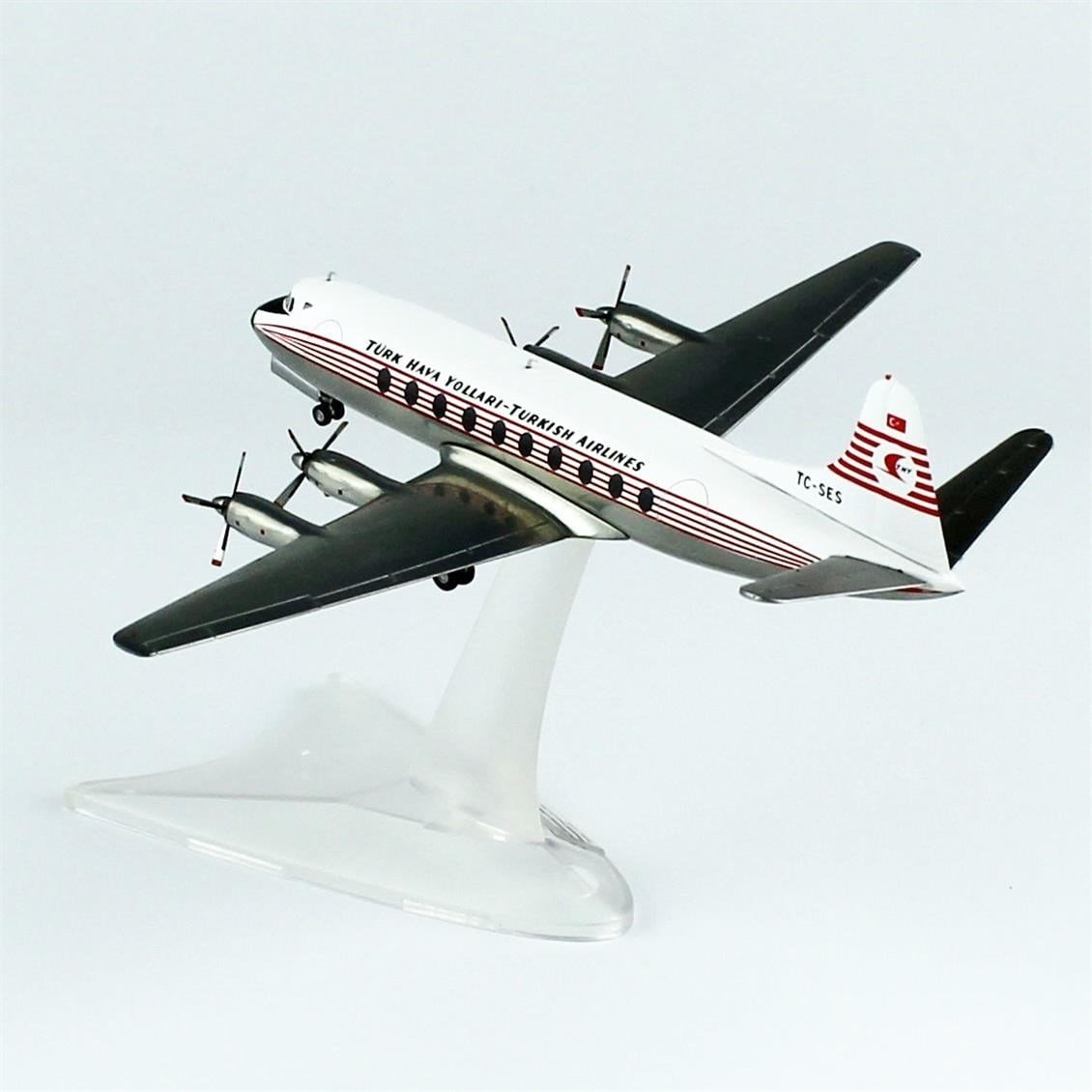 Herpa 572866 1/200 Ölçek, THY Vickers Viscount 700 - TC-SES, Metal, Sergilemeye Hazır Model Araç