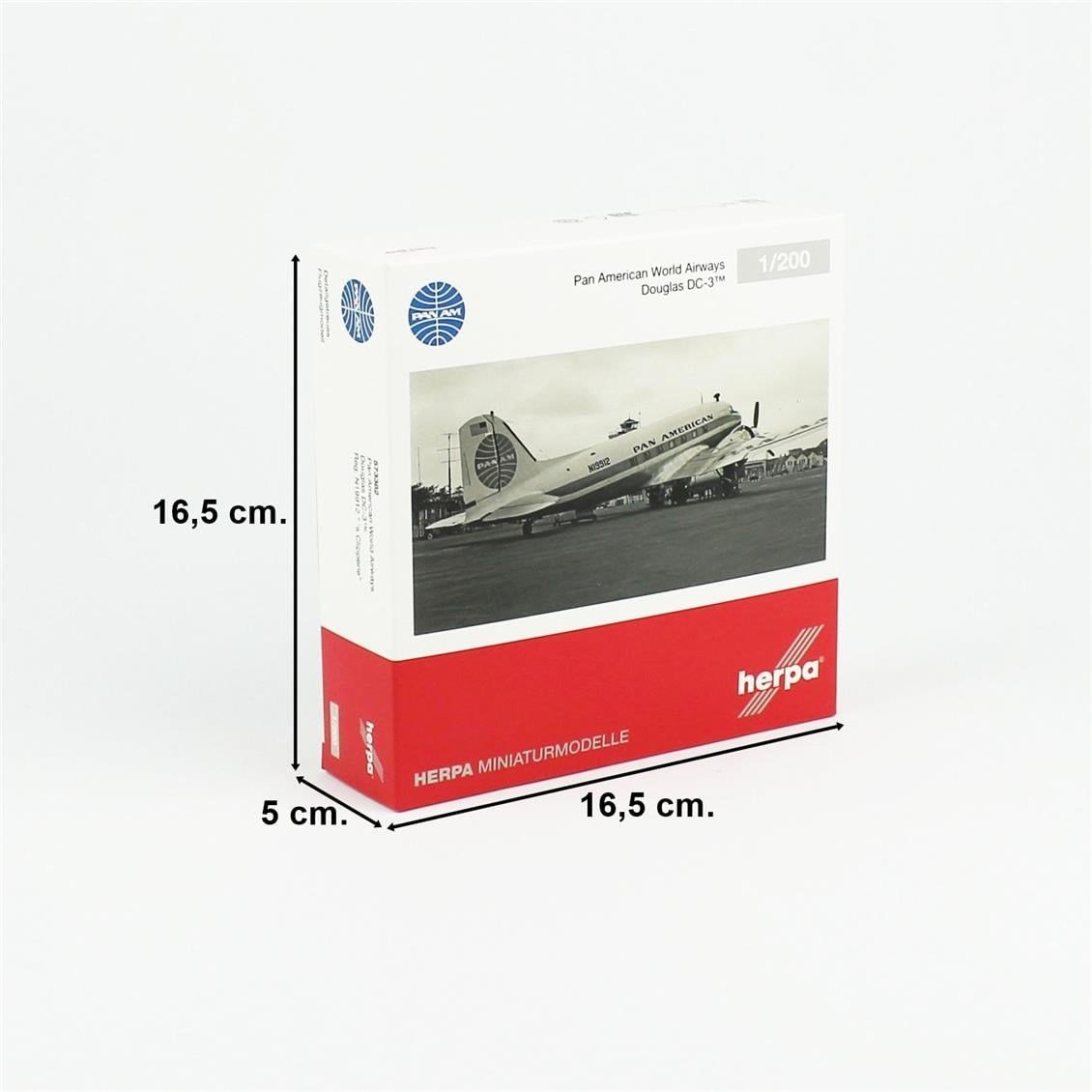 Herpa 573382 1/200 Ölçek, Pan American Havayolları Douglas DC-3 ( 's Clipperle) N19912, Metal, Sergilemeye Hazır Model Yolcu Uç