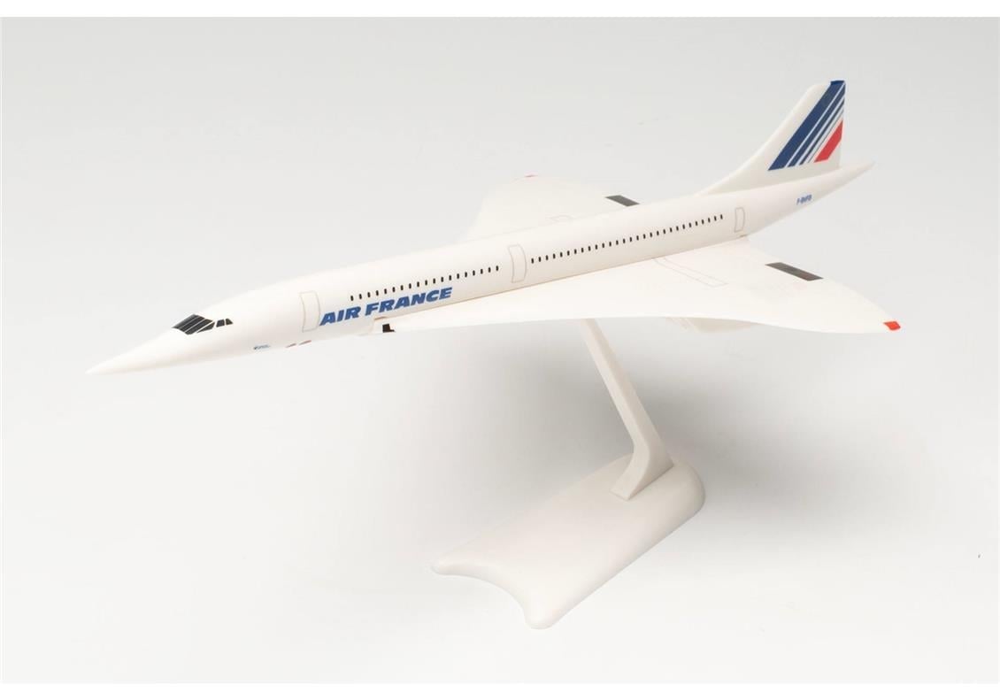 Herpa 605816-001 1/250 Ölçek, Air France Concorde - F-BVFB, Snapfit, Sergilemeye Hazır Model Yolcu Uçağı