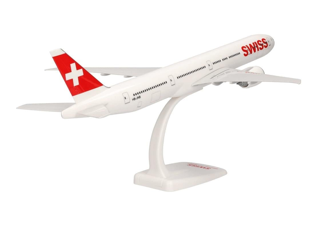 Herpa 610698-001 1/200 Ölçek, Swiss International Air Lines Boeing 777-300ER, Snapfit, Sergilemeye Hazır Model Yolcu Uçağı