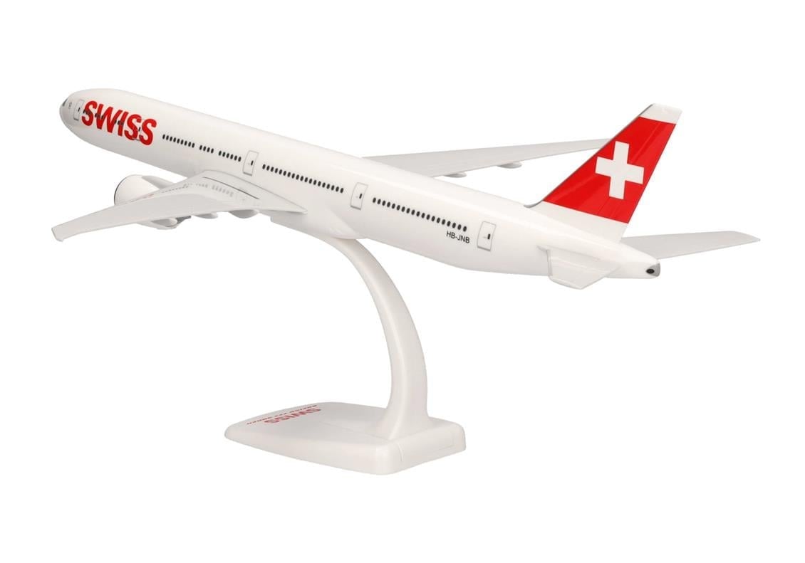 Herpa 610698-001 1/200 Ölçek, Swiss International Air Lines Boeing 777-300ER, Snapfit, Sergilemeye Hazır Model Yolcu Uçağı