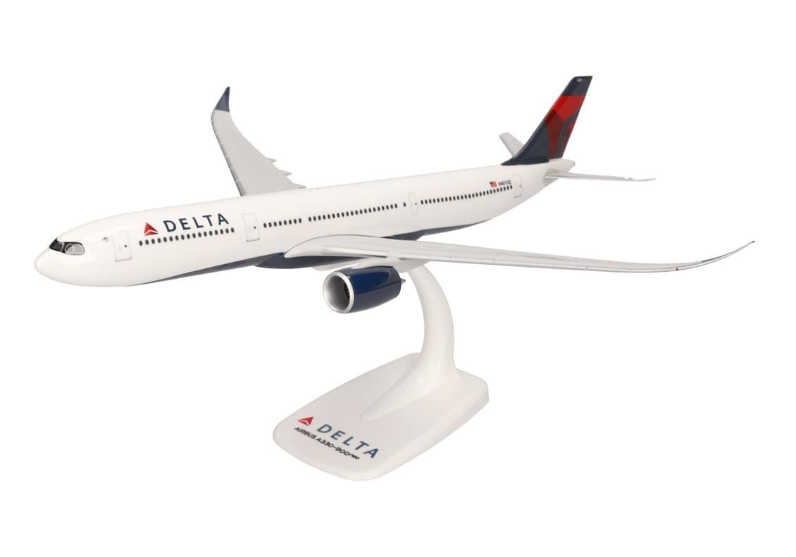 Herpa 612388 1/200 Ölçek, Delta Air Lines Airbus A330-900 neo, Snapfit, Sergilemeye Hazır Model Yolcu Uçağı