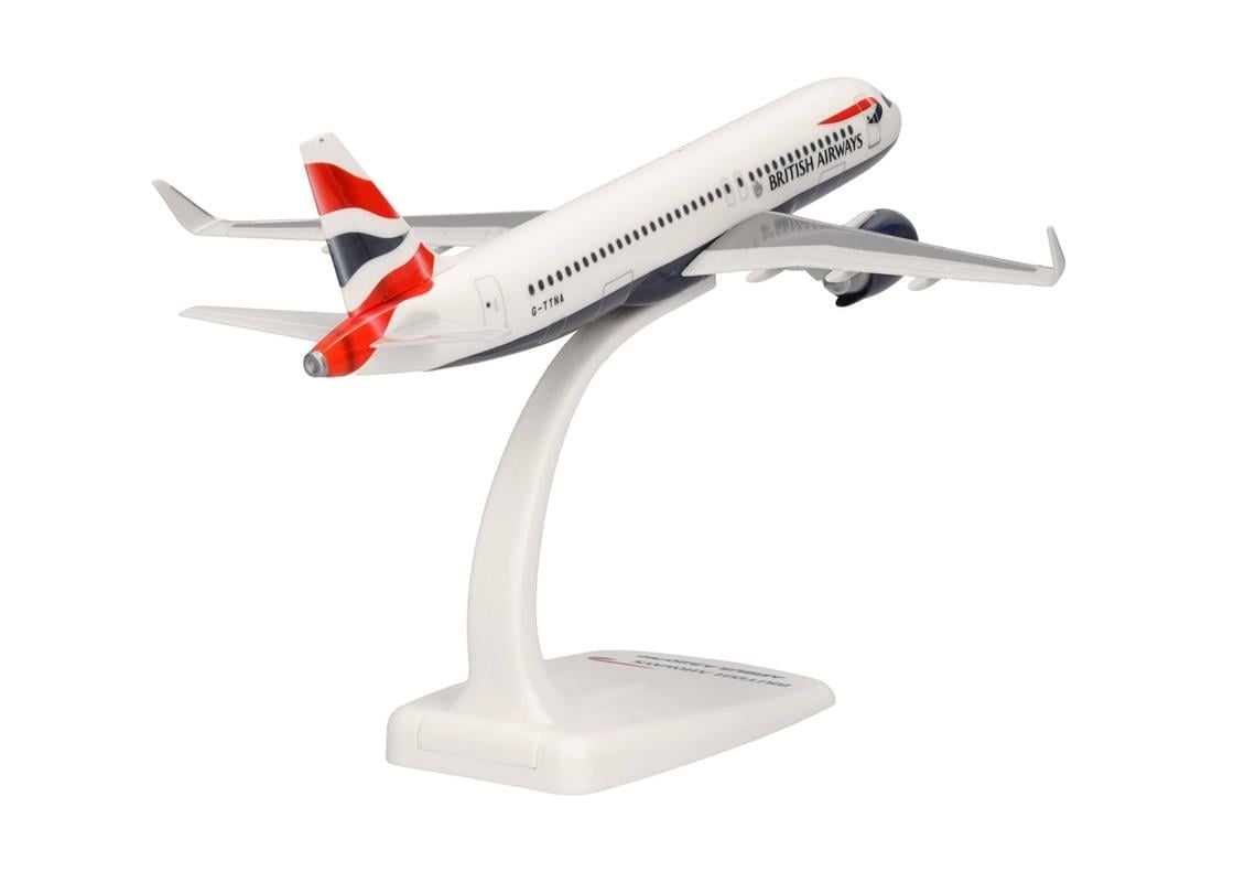 Herpa 612746 1/200 Ölçek, British Airways Airbus A320neo G-ttna, Snapfit, Sergilemeye Hazır Model Yolcu Uçağı