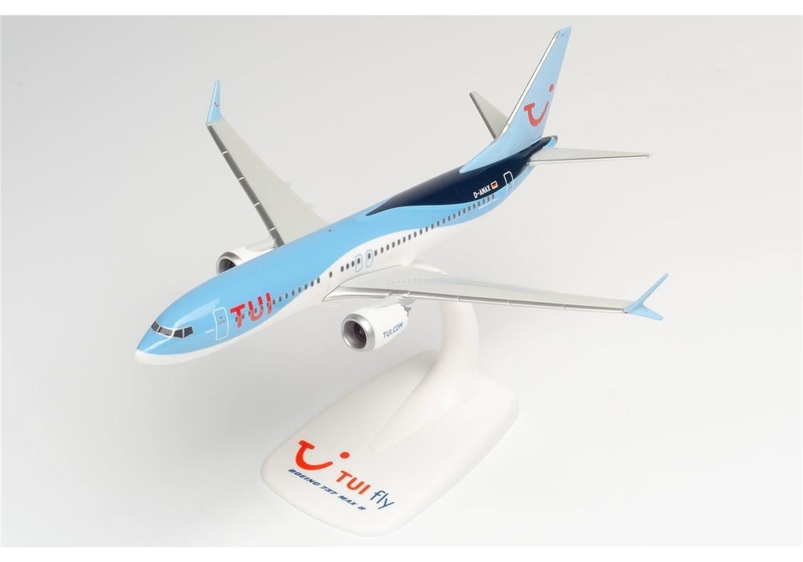 Herpa 612760 1/200 Ölçek, TUIfly Germany Boeing 737 MAX 8, Snapfit, Sergilemeye Hazır Model Yolcu Uçağı