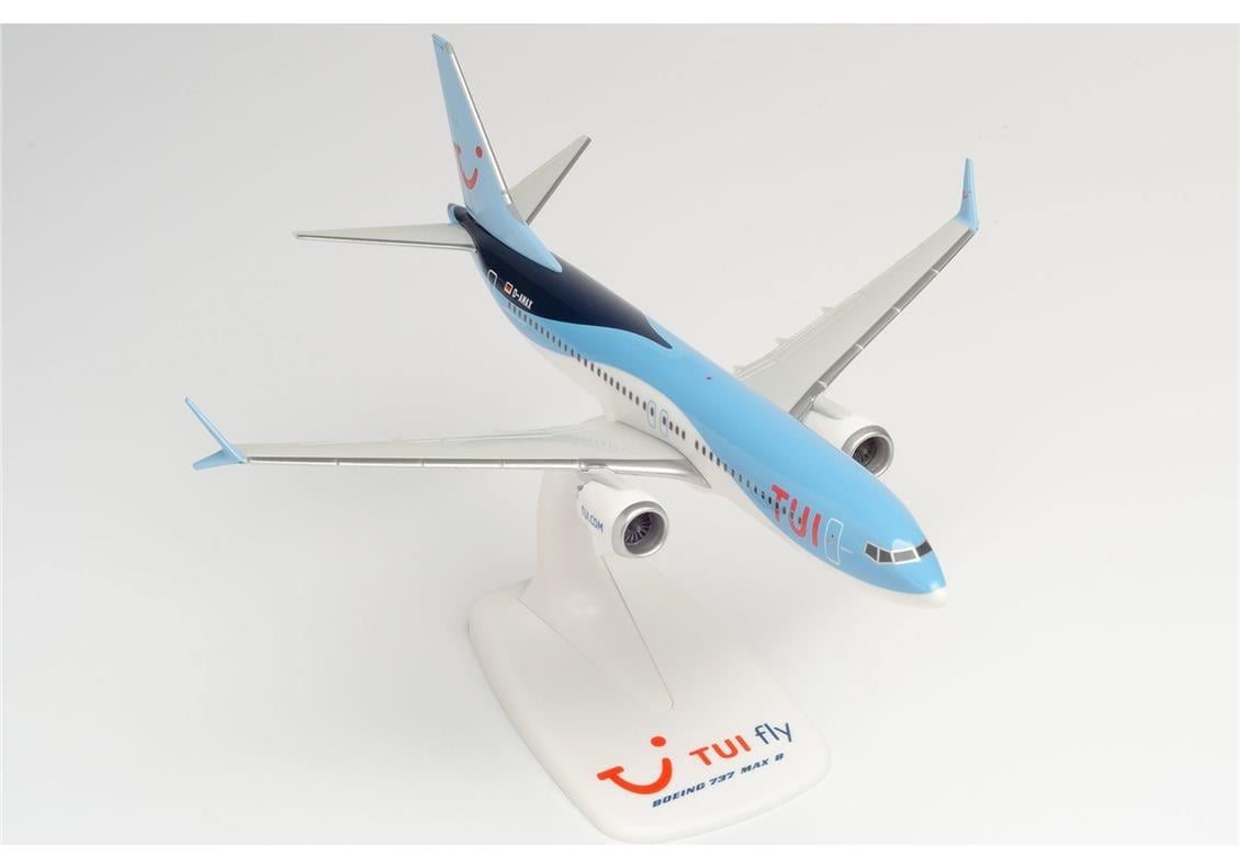 Herpa 612760 1/200 Ölçek, TUIfly Germany Boeing 737 MAX 8, Snapfit, Sergilemeye Hazır Model Yolcu Uçağı