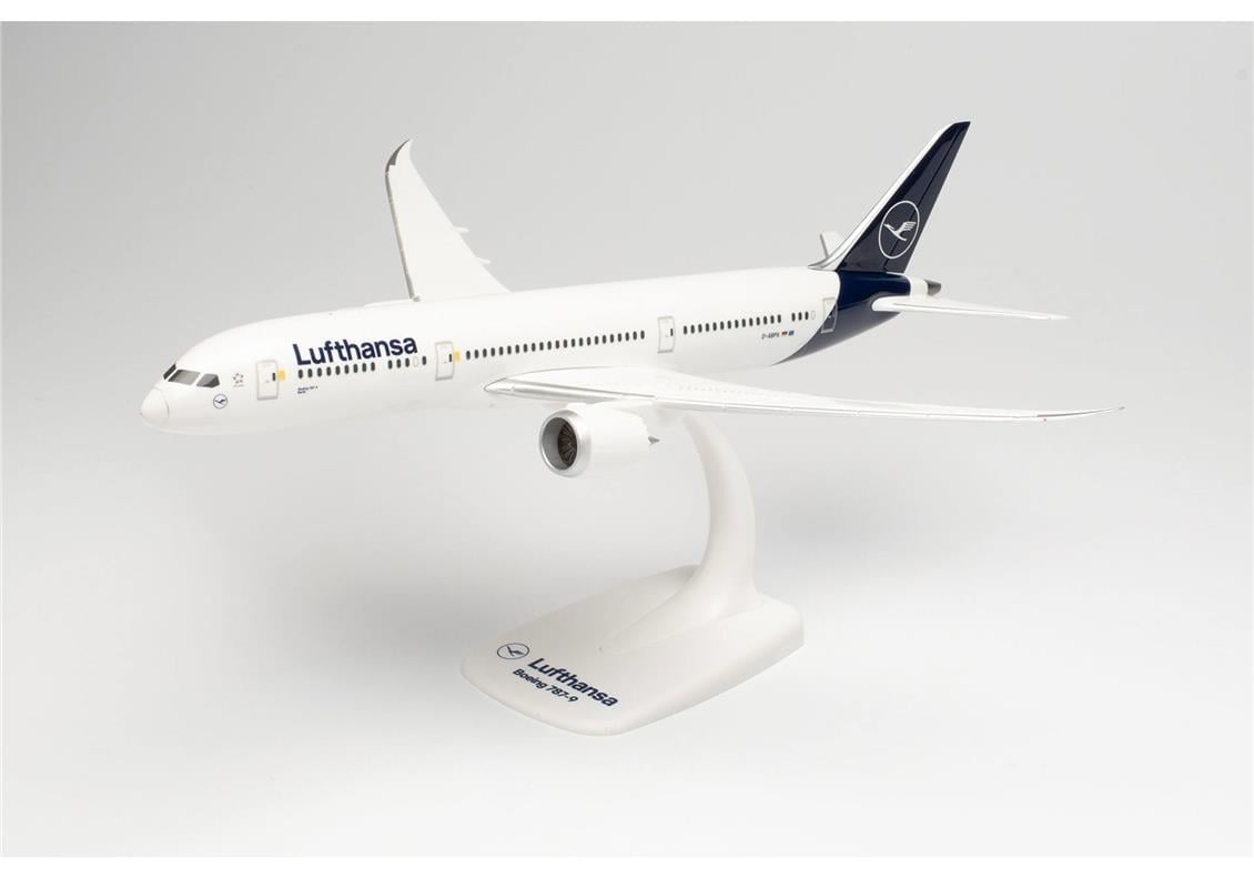 Herpa 613453 1/200 Ölçek, Boeing 787-9 Lufthansa, Snapfit, Sergilemeye Hazır Model Yolcu Uçağı