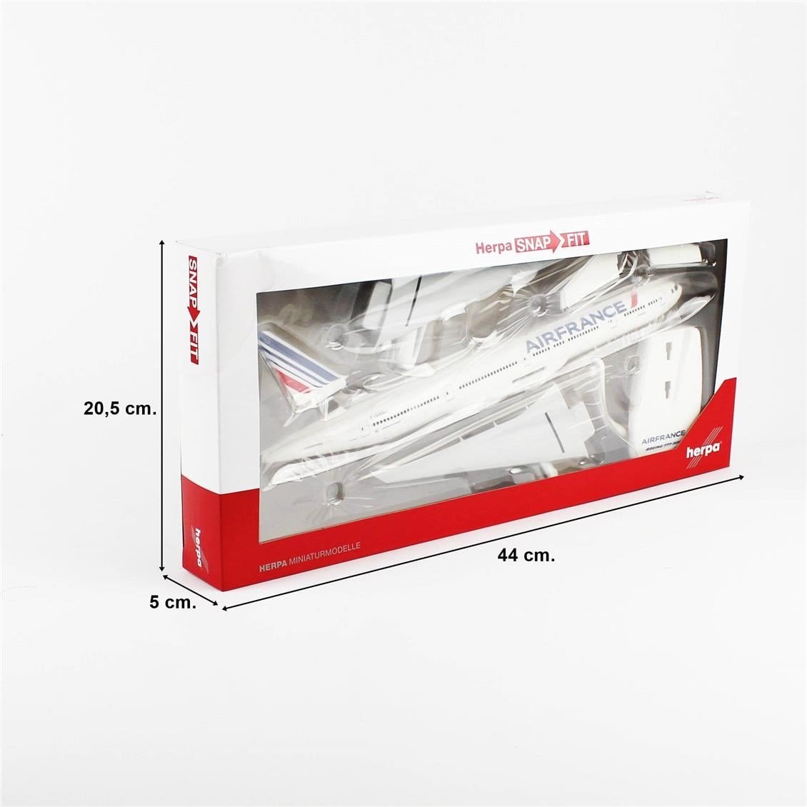 Herpa 613491 1/200 Ölçek, Air France Boeing 777-300ER, 2021 Livery, F-GSQJ, Snapfit, Sergilemeye Hazır Model Yolcu Uçağı