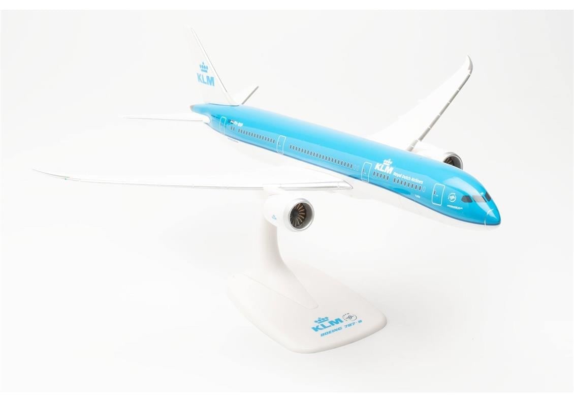 Herpa 613583 1/200 Ölçek, KLM Boeing 787-9 Dreamliner PH-BHP, Snapfit, Sergilemeye Hazır Model Yolcu Uçağı