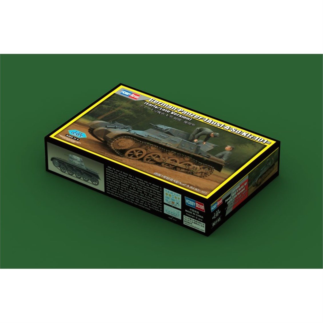 Hobbyboss 80145 1/35 Ölçek, German Panzer 1Ausf A Sd.Kfz.101(Erken ve Geç Dönem) Tankı, Plastik Model Kiti