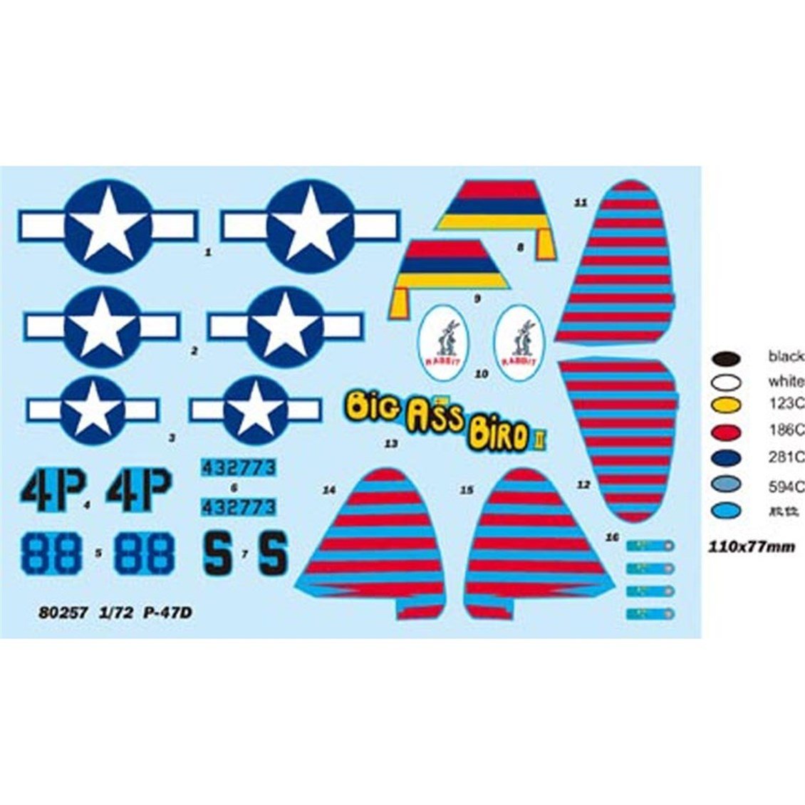Hobbyboss 80257 1/72 Ölçek, P-47D (Thunderbolt), Savaş Uçağı Plastik Model Kiti
