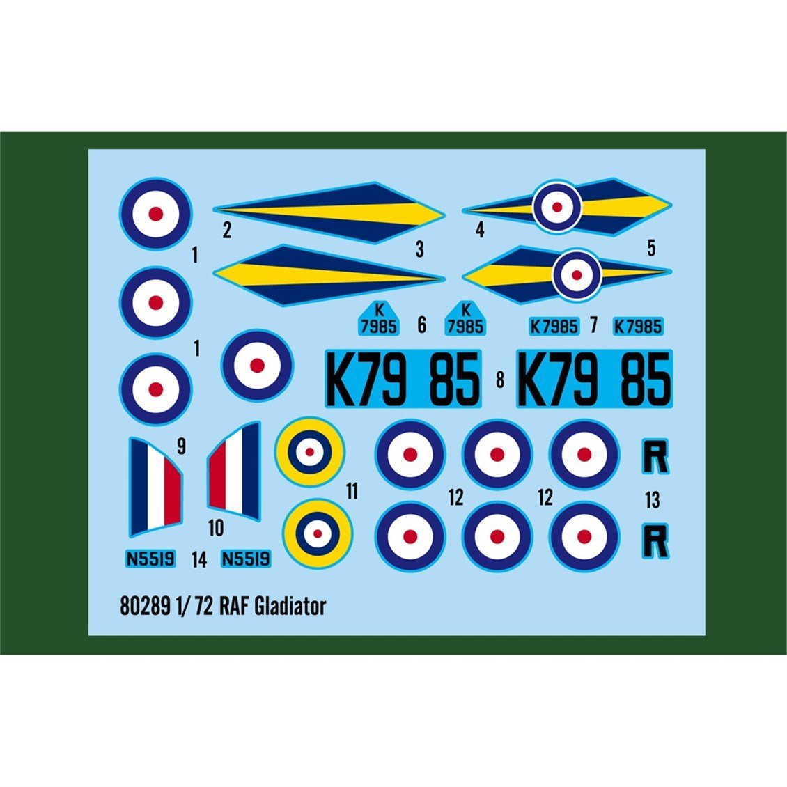 Hobbyboss 80289 1/72 Ölçek, RAF Gladiator, Savaş Uçağı Plastik Model Kiti