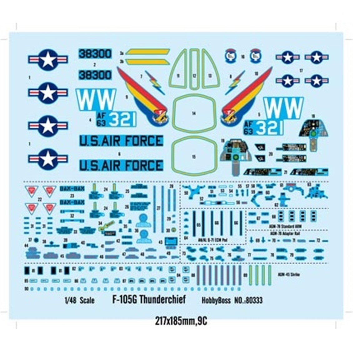 Hobbyboss 80333 1/48 Ölçek, F-105G Thunderchief, Savaş Uçağı Plastik Model Kiti