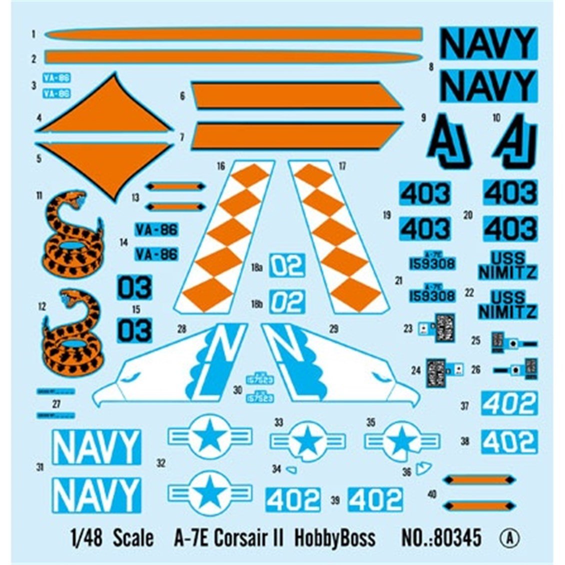 Hobbyboss 80345 1/48 Ölçek, A-7E Corsair II, Savaş Uçağı Plastik Model Kiti
