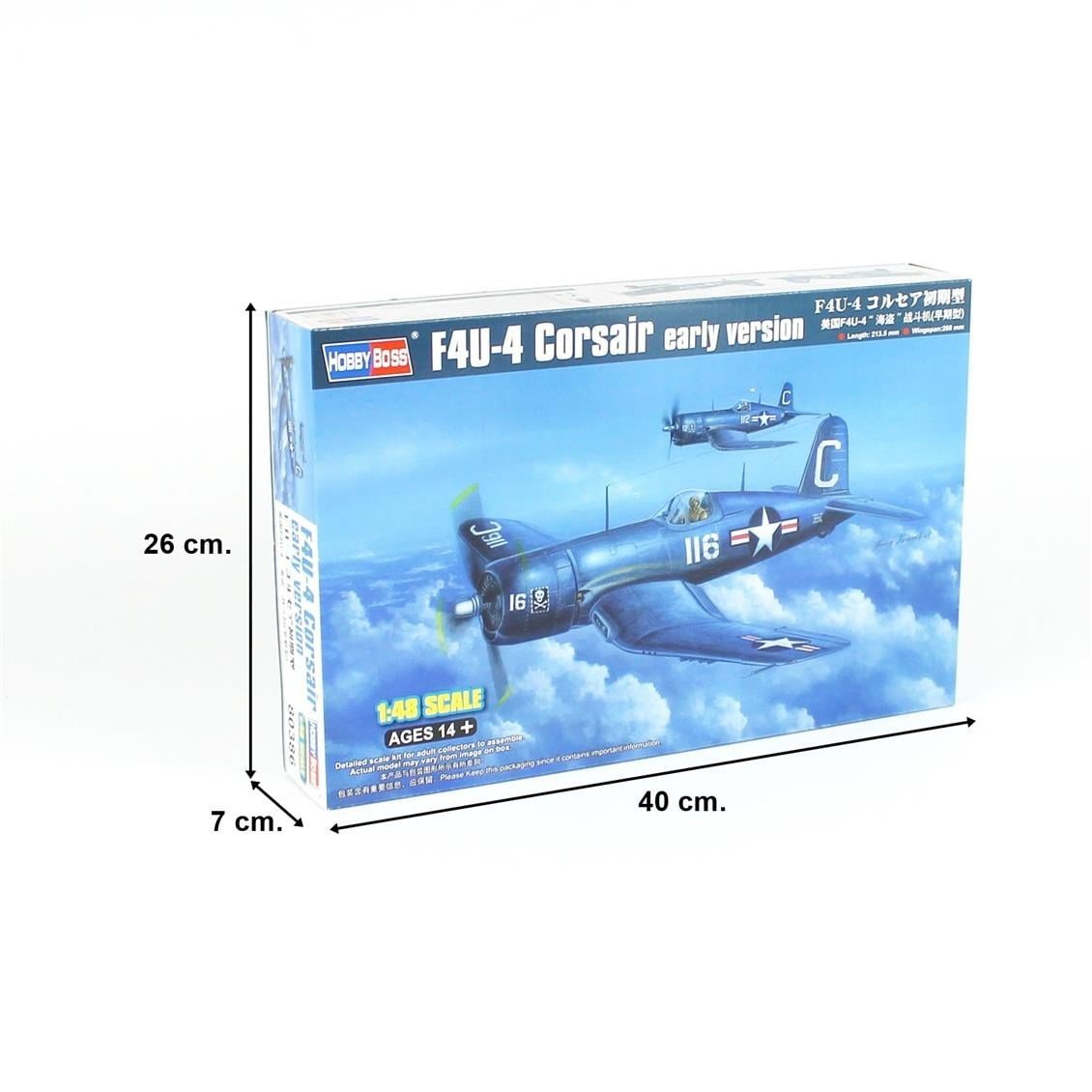 HobbyBoss 80386 1/48 Ölçek, F4U-4 Corsair (Erken Dönem), Savaş Uçağı, Plastik Model Kiti