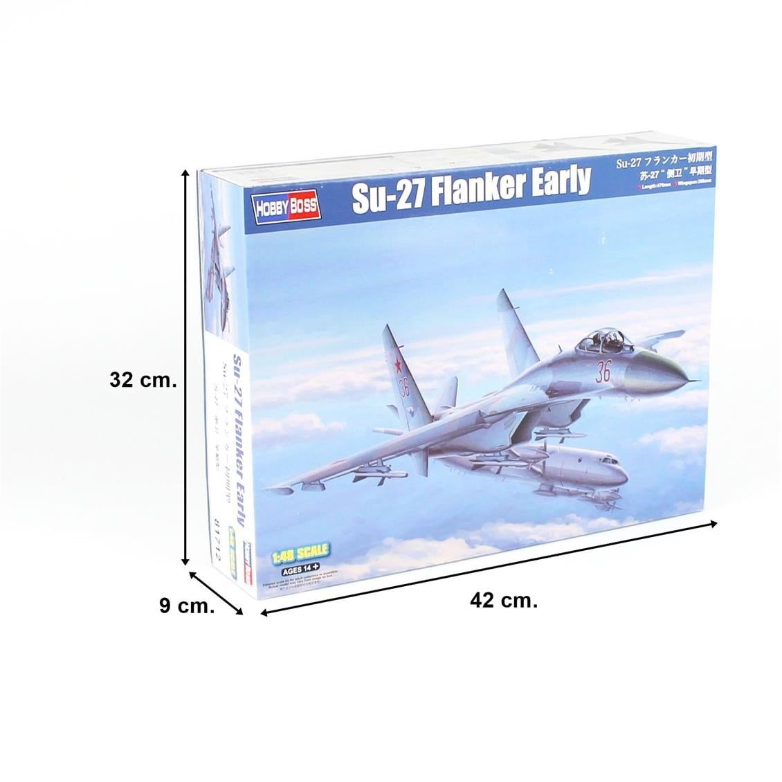 HobbyBoss 81712 1/48 Ölçek, Su-27 Flanker (Erken Dönem), Savaş Uçağı, Plastik Model Kiti
