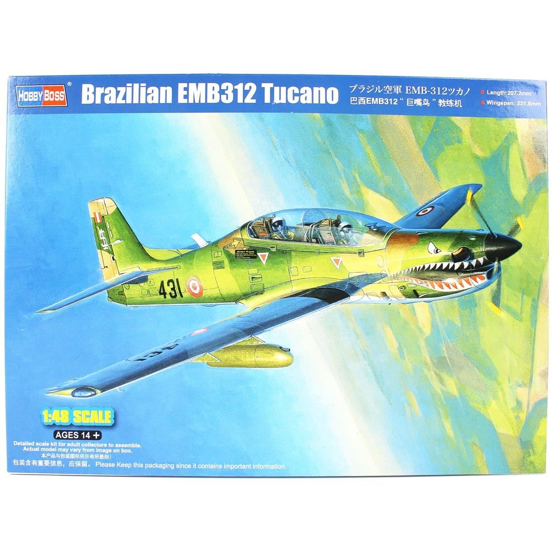 HobbyBoss 81763 1/48 Ölçek, Brazilian EMB312 Tucano, Savaş Uçağı, Plastik Model Kiti