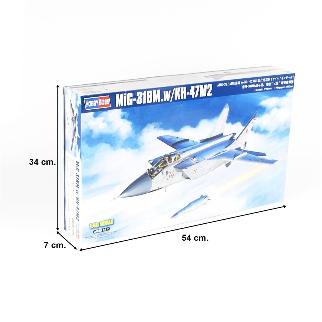 HobbyBoss 81770 1/48 Ölçek, MiG-31BM ve KH-47M2 Füzesi, Savaş Uçağı, Plastik Model Kiti