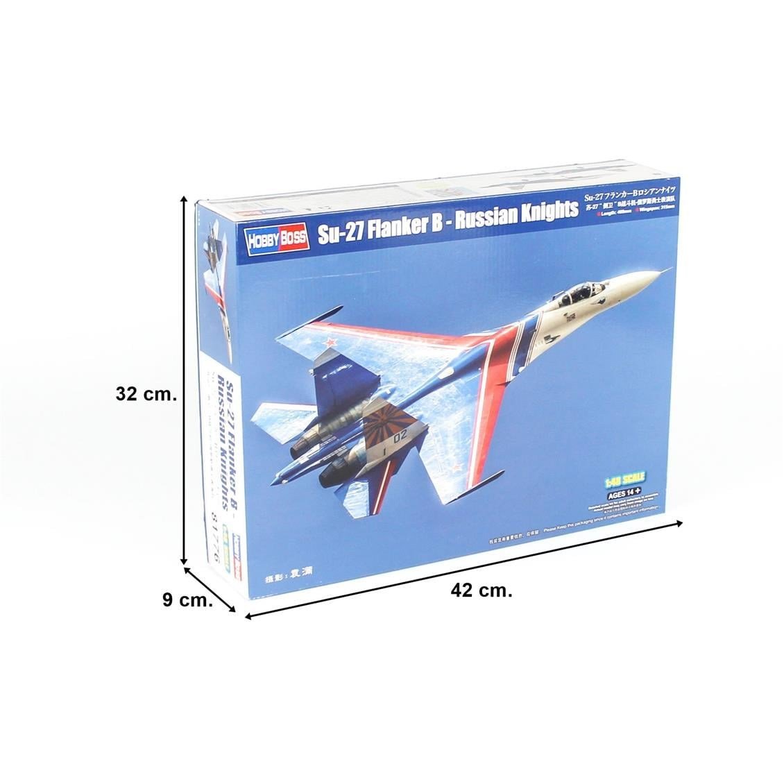 HobbyBoss 81776 1/48 Ölçek, Su-27 Flanker B  Russian Knights, Savaş Uçağı, Plastik Model Kiti