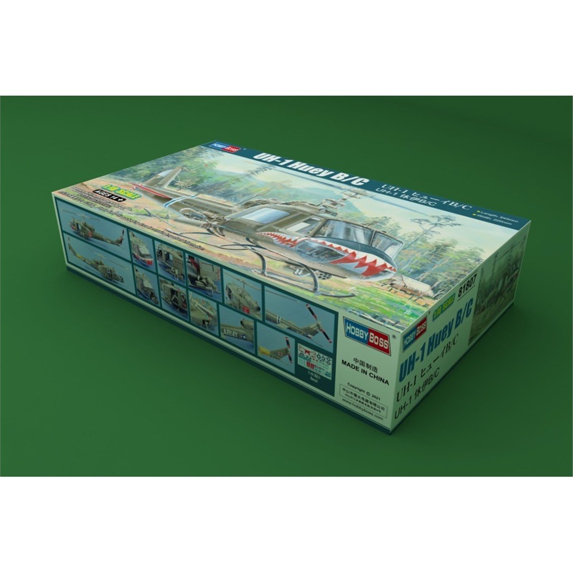 Hobbyboss 81807 1/18 Ölçek, UH-1 Huey B/C, Askjeri Helikopter Plastik Model Kiti
