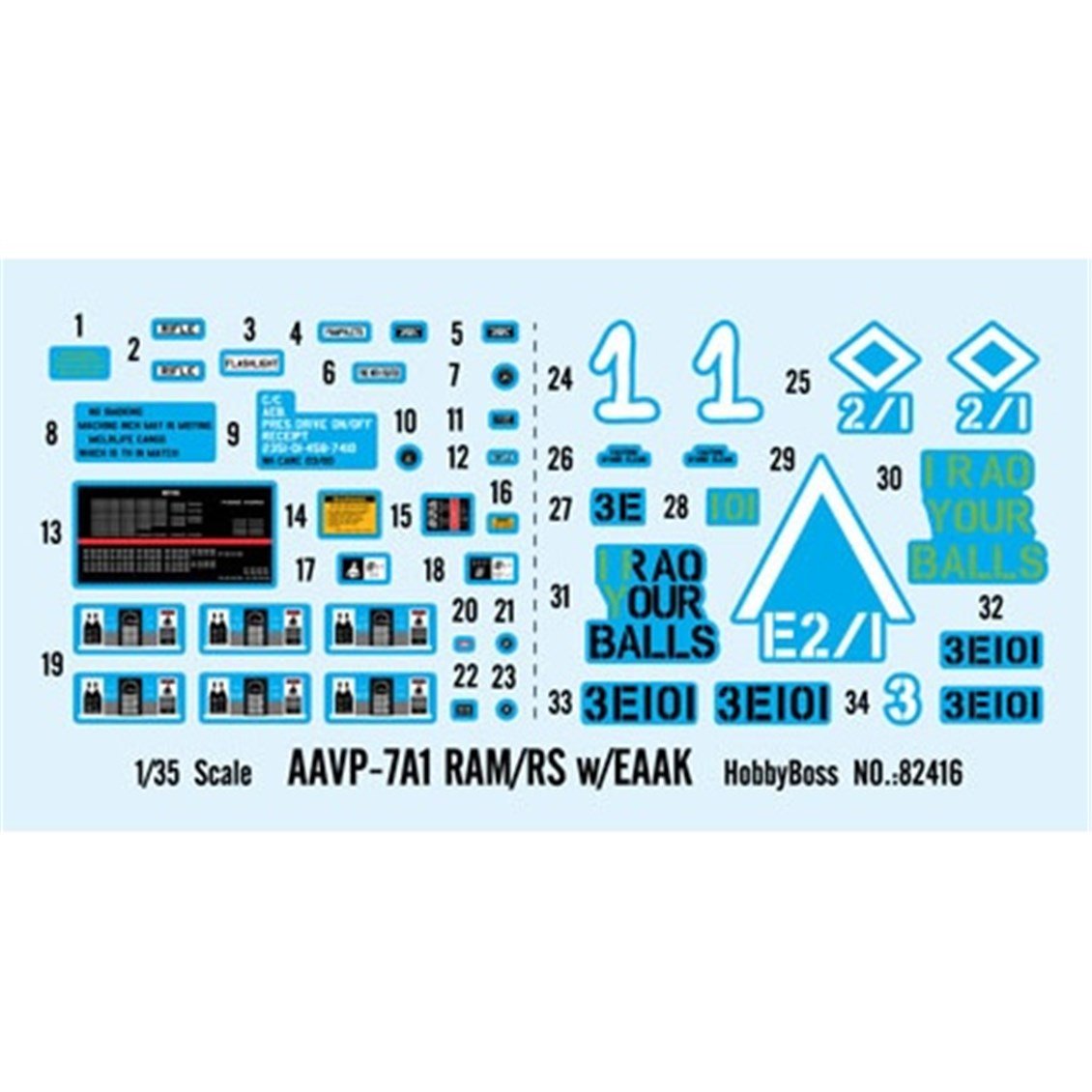 Hobbyboss 82416 1/35 Ölçek, AAVP-7A1 RAM/RS w/EAAK, Amfibi Hücum Aracı Plastik Model Kiti