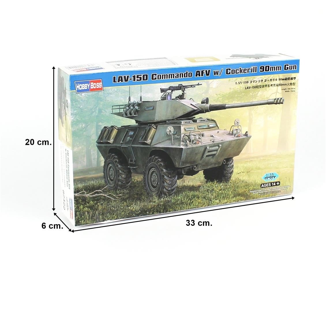 HobbyBoss 82422 1/35 Ölçek, LAV-150 Commando AFV w/Cockerill 90mm Gun, Amfibik Araç , Plastik Model Kiti