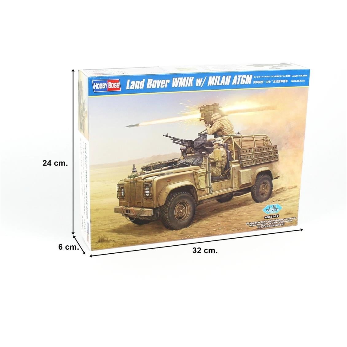 HobbyBoss 82447 1/35 Ölçek, Land Rover WMIK w/MILAN ATGM, Askeri Cip, Plastik Model Kiti