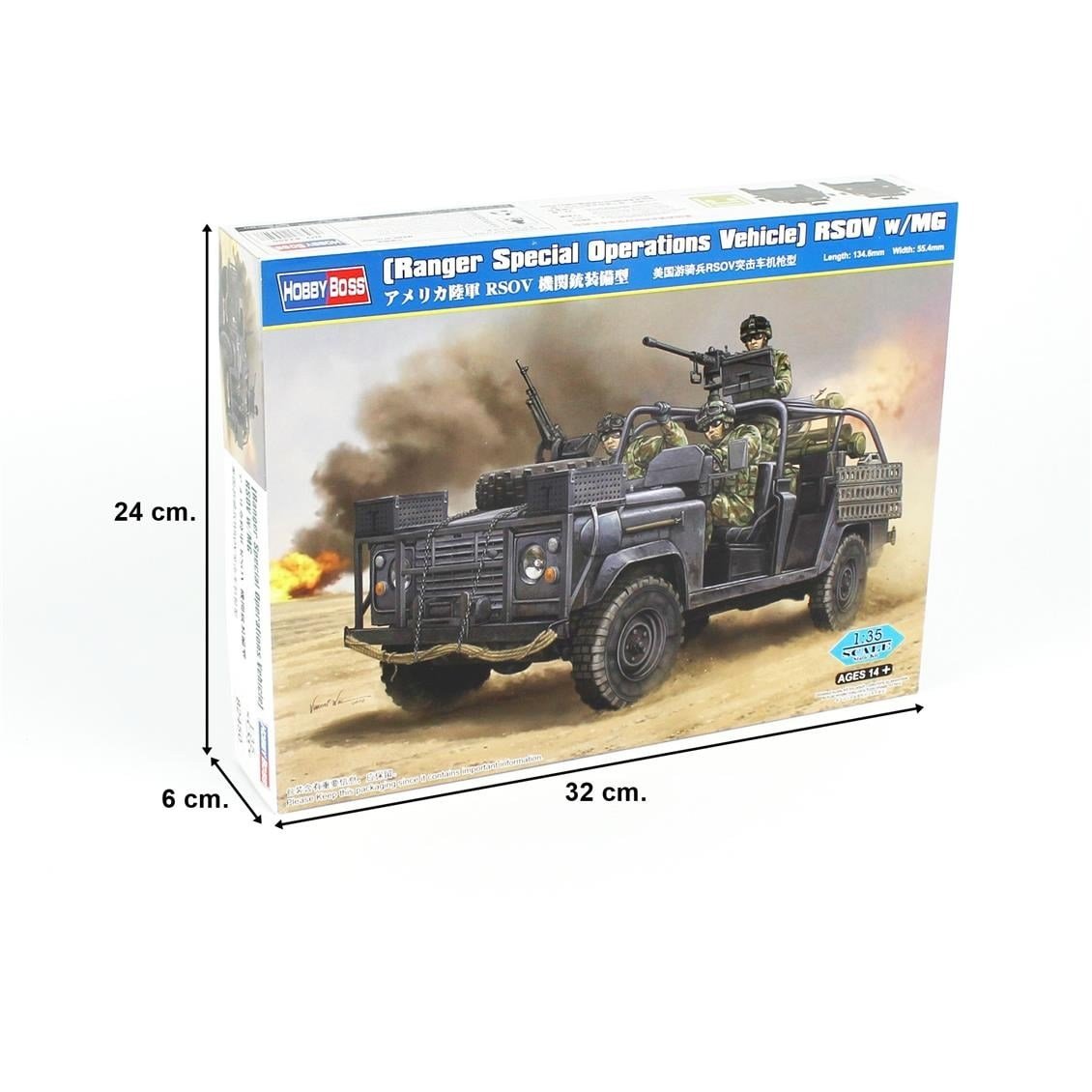 HobbyBoss 82450 1/35 Ölçek, (Ranger Special Operations Vehicle) RSOV w/MG, Askeri Cip , Plastik Model Kiti