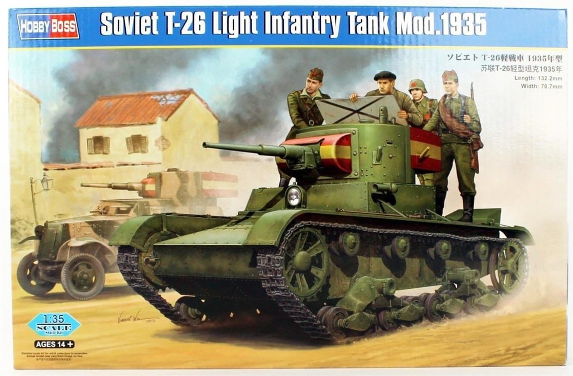 HobbyBoss 82496 1/35 Ölçek, Sovyet T-26 Hafif Piyade Tankı Mod.1935, Plastik Model Kiti