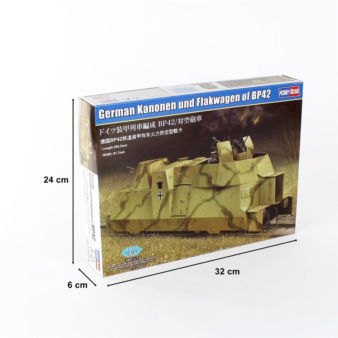 HobbyBoss 82925 1/72 Ölçek, Alman BP42 Top ve Uçaksavar vagonları, Plastik Model Kiti